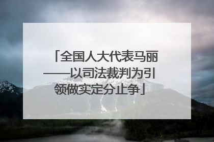 全国人大代表马丽——以司法裁判为引领做实定分止争