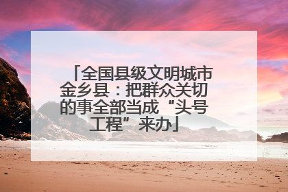 全国县级文明城市金乡县：把群众关切的事全部当成“头号工程”来办