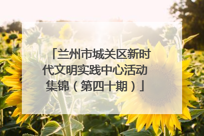兰州市城关区新时代文明实践中心活动集锦（第四十期）