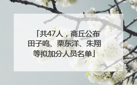 共47人，商丘公布田子鸣、栗东洋、朱翔等拟加分人员名单