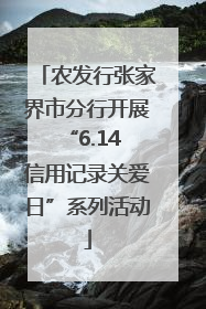 农发行张家界市分行开展“6.14 信用记录关爱日”系列活动
