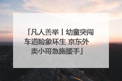 凡人善举丨幼童突闯车道险象环生 京东外卖小哥急施援手