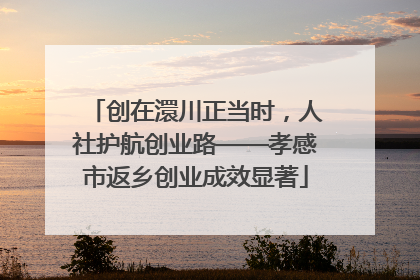 创在澴川正当时，人社护航创业路——孝感市返乡创业成效显著