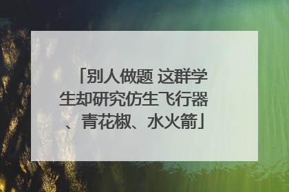 别人做题 这群学生却研究仿生飞行器、青花椒、水火箭