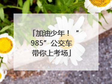 加油少年！“985”公交车带你上考场