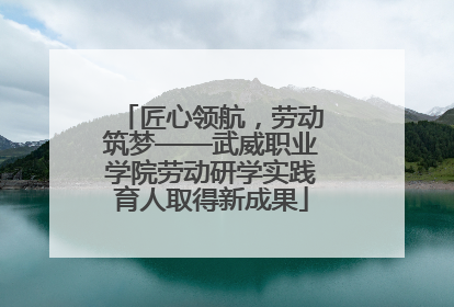 匠心领航，劳动筑梦——武威职业学院劳动研学实践育人取得新成果