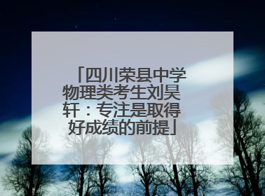 四川荣县中学物理类考生刘昊轩：专注是取得好成绩的前提