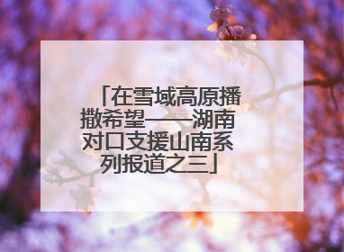 在雪域高原播撒希望——湖南对口支援山南系列报道之三