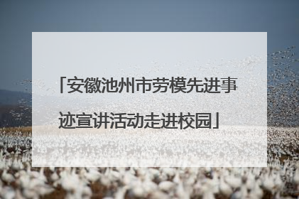 安徽池州市劳模先进事迹宣讲活动走进校园