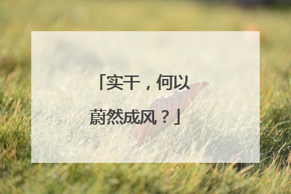 实干，何以蔚然成风？