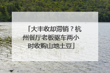 大丰收却滞销？杭州餐厅老板驱车两小时收购山地土豆