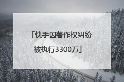 快手因著作权纠纷被执行3300万