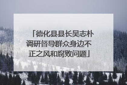 德化县县长吴志朴调研督导群众身边不正之风和腐败问题