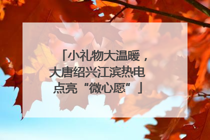 小礼物大温暖，大唐绍兴江滨热电点亮“微心愿”