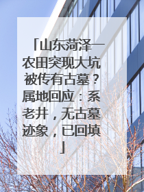 山东菏泽一农田突现大坑被传有古墓？属地回应：系老井，无古墓迹象，已回填