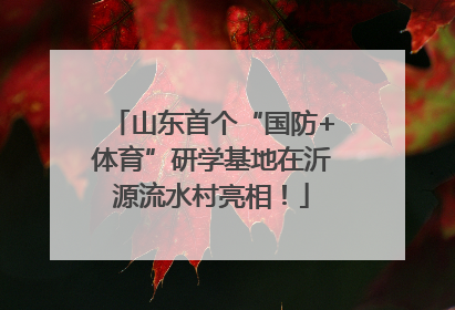 山东首个“国防+体育”研学基地在沂源流水村亮相！