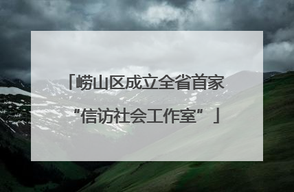 崂山区成立全省首家“信访社会工作室”