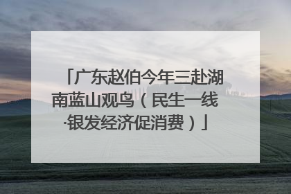 广东赵伯今年三赴湖南蓝山观鸟（民生一线·银发经济促消费）
