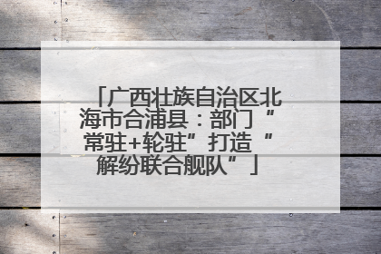 广西壮族自治区北海市合浦县：部门“常驻+轮驻”打造“解纷联合舰队”