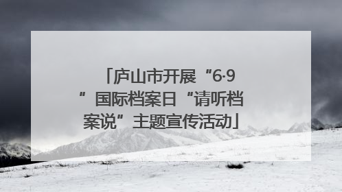 庐山市开展“6·9”国际档案日“请听档案说”主题宣传活动