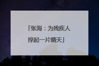 张海：为残疾人撑起一片晴天