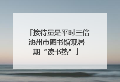 接待量是平时三倍 池州市图书馆现暑期“读书热”