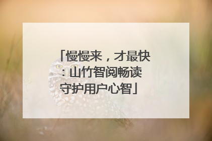 慢慢来，才最快：山竹智阅畅读 守护用户心智