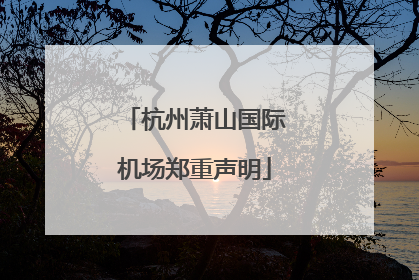 杭州萧山国际机场郑重声明
