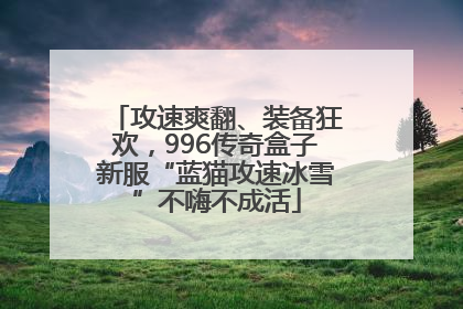 攻速爽翻、装备狂欢，996传奇盒子新服“蓝猫攻速冰雪”不嗨不成活
