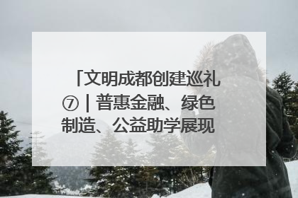 文明成都创建巡礼⑦｜普惠金融、绿色制造、公益助学展现城市文明底色