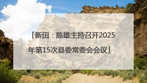 新田：陈雄主持召开2025年第15次县委常委会会议