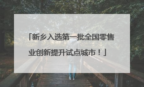 新乡入选第一批全国零售业创新提升试点城市！