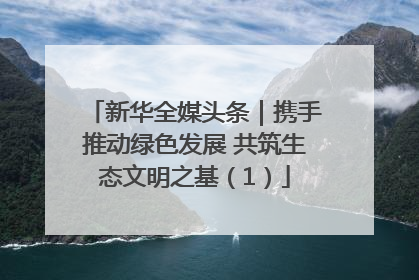 新华全媒头条｜携手推动绿色发展 共筑生态文明之基（1）