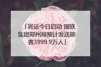 暑运今日启动 国铁集团郑州局预计发送旅客3999.9万人
