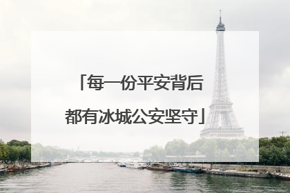每一份平安背后 都有冰城公安坚守