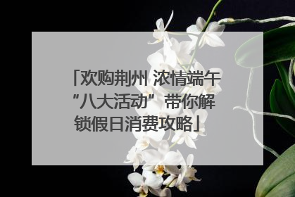 欢购荆州 浓情端午 “八大活动”带你解锁假日消费攻略