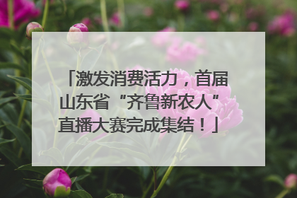 激发消费活力，首届山东省“齐鲁新农人”直播大赛完成集结！