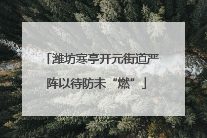潍坊寒亭开元街道严阵以待防未“燃”