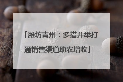 潍坊青州：多措并举打通销售渠道助农增收