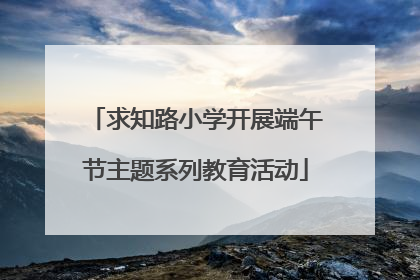 求知路小学开展端午节主题系列教育活动