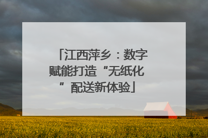 江西萍乡：数字赋能打造“无纸化”配送新体验