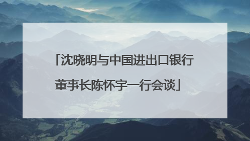 沈晓明与中国进出口银行董事长陈怀宇一行会谈