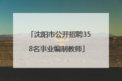 沈阳市公开招聘358名事业编制教师