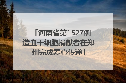 河南省第1527例造血干细胞捐献者在郑州完成爱心传递