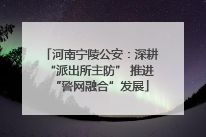 河南宁陵公安：深耕“派出所主防” 推进“警网融合”发展