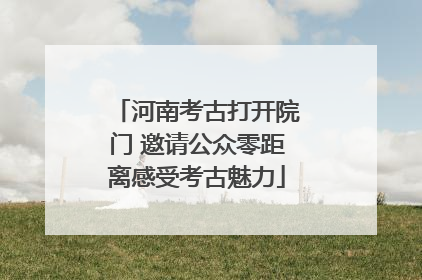 河南考古打开院门 邀请公众零距离感受考古魅力