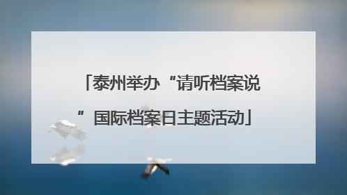 泰州举办“请听档案说”国际档案日主题活动