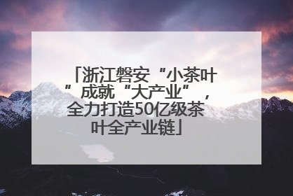 浙江磐安“小茶叶”成就“大产业”，全力打造50亿级茶叶全产业链