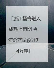浙江杨梅进入成熟上市期 今年总产量预计74万吨