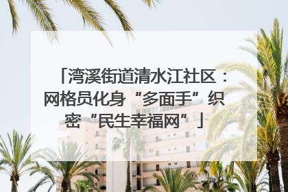 湾溪街道清水江社区：网格员化身“多面手”织密“民生幸福网”